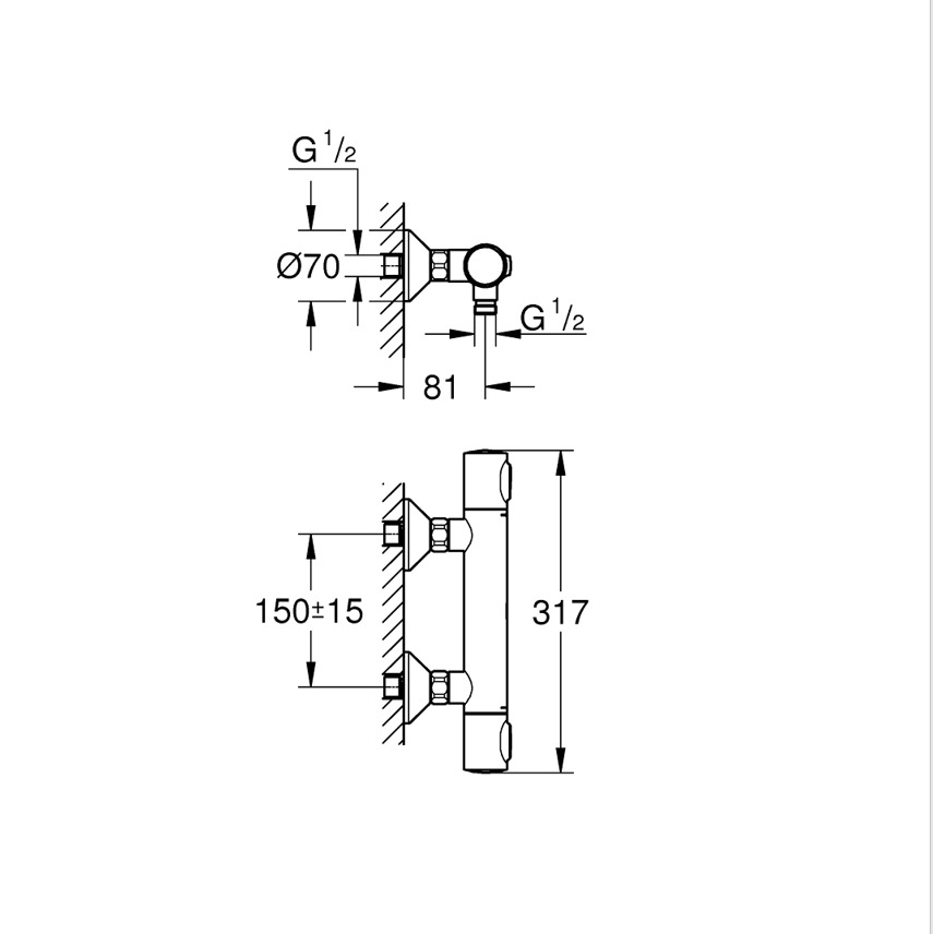 Vitalio Start System 250 Colonne de douche avec mitigeur thermostatique