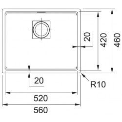 Set Kubus Evier sous plan 56x46cm Fragranit+, Blanc Glace + Mitigeur Grohe Monocommande SuperSteel (125.0512.506-DC1)