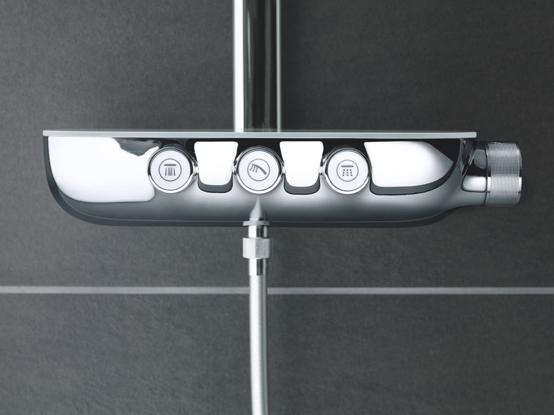 GROHE - Colonne de douche avec mitigeur thermostatique Rainshower System  SmartControl Duo 360 Chromé 26250000