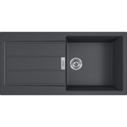  Set Sirius Evier de cuisine en Tectonite 1000x500mm Noir mat + START mitigeur monocommande avec douchette (S2D611-100C-START1)