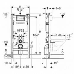 Pack Autoportant Bati-support Geberit + WC sans bride Swiss Aqua Technologies + Abattant softclose + Plaque (InfinitioGebX)