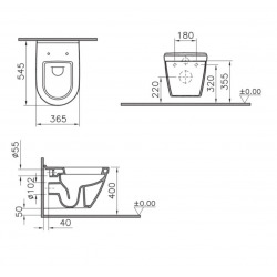  Pack Bati-support Geberit Autoportant Duofix + WC suspendu Vitra S50 + Abattant softclose + Plaque blanche (S50GebX)
