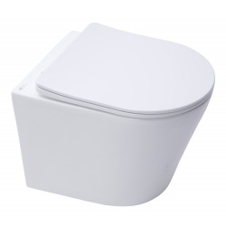 Pack WC Bâti-support + Cuvette Infinitio sans bride fixations invisibles + Abattant softclose + Plaque, Blanc (SLIM-Infinitio-2)