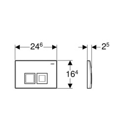 Delta35 plaque de déclenchement double touche, chrome mat  (Delta-2)