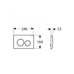 Delta20 plaque de déclenchement double touche, chrome mat (Delta-9)