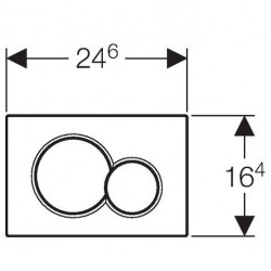 Sigma01 Plaque de déclenchement double touche, Chrome mat (Sigma01-E)