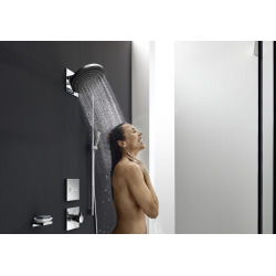 Vernis Shape Set de douche encastré tout en 1 avec douche de tête 23cm + Douchette 2 jets, Chrome (VernisShape-1)