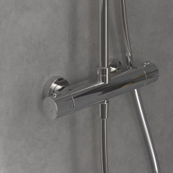 Universal Showers Colonne de douche 3 jets,  douchette 110 mm, avec mitigeur thermostatique, chrome (TVS10900200061)