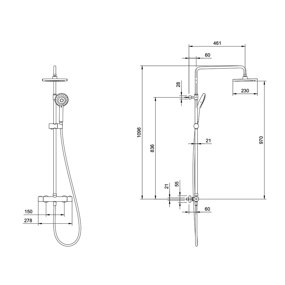 Support mural pour douchette VILLEROY ET BOCH Universal Showers