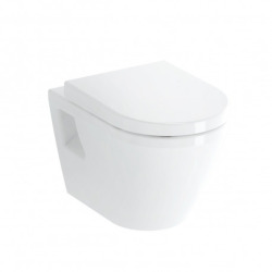  Pack Bâti-support autoportant 112cm + WC suspendu Vitra Integra + Abattant en Duroplast + Plaque blanc billant