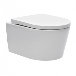 Pack Bâti-support Roca Active + WC sans bride et fixations invisibles + plaque chrome mat + Brosse de toilette Bâti-support Roca