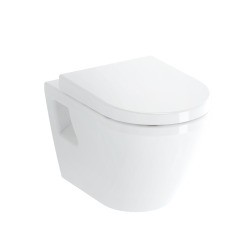 Pack WC Bâti Duofix + Cuvette suspendue Vitra S50 avec bride + Abattant soft close + Plaque blanche (S50Geb3)