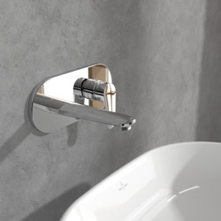 O.Novo Mitigeur monocommande de Lavabo , Mural, avec vidage, Chrome (TVW10511211061)  O.Novo Mitigeur monocommande de Lavabo , Mural, avec vidage, Chrome (TVW10511211061)