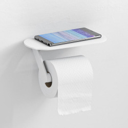  WallStoris Porte-papier WC avec tablette , Blanc mat (27928700)