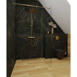 SAT DARK Colonne de douche avec Mitigeur Thermostatique, Or Brossé (SATDASSTKBZ)