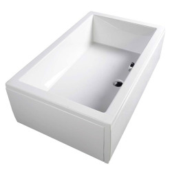 Deep 110x75x26 cm baignoire rectangulaire en acrylique, sans pieds, blanc (72883)
