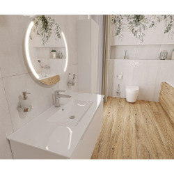 Vasque à encastrer 101 x 46 cm - céramique blanc brillant - avec trop-plein - Modena Naturel