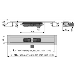  Receveur de douche 95 cm en acier inoxydable (APZ101-950)