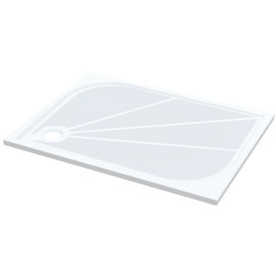  Limnew 100x80 cm receveur de douche rectangulaire, marbre coulé, blanc (LIMNEW10080)