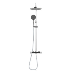 Colonne de douche avec mitigeur thermostatique, Douchette à 3 jets, Chrome (SATSSTK)