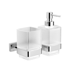 Distributeur de savon SAT Simply S chrome/verre au lait (SATDSIMS48)