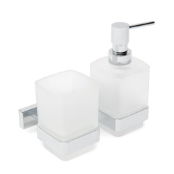 Distributeur de savon SAT Simply S chrome/verre au lait (SATDSIMS48)
