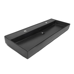 Lavabo double 121,4 x 46,9 cm, noir mat, SAT Infinitio (SATINF12046BKM)