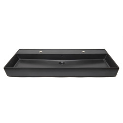 Lavabo SAT Infinitio 121,4x46,9 cm noir mat deux trous pour robinetterie (SATINF12046BKM)