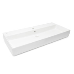 Vasque à poser 100,4 x 46,5 cm - blanc brillant - sans trop-plein - Infinitio SAT
