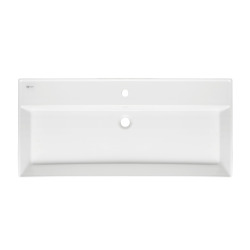 Vasque à poser 100,4 x 46,5 cm - blanc brillant - sans trop-plein - Infinitio SAT