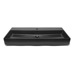  Lavabo SAT Infinitio 100,4x46,5 cm noir mat trou de robinetterie central (SATINF10046BKM)