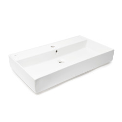 Vasque à poser 80,5 x 46,5 cm - blanc brillant - avec trop-plein - Infinitio SAT