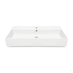Swiss Aqua Technologies Lavabo à poser et à suspendre 80,5x46,5 cm blanc 1 trou pour robinet SAT Infinitio (SATINF8046)