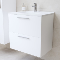 Meuble pour salle de bain avec miroir lavabo et éclairage Vitra Mia 59x61x39,5 cm, blanc brillant (MIASET60B)