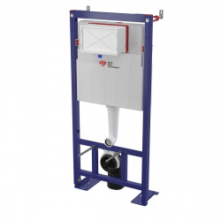  Pack WC bâti-autoportant + WC SAT sans bride fixations invisibles + Abattant softclose + Plaque blanche (SMART-Brevis-9)