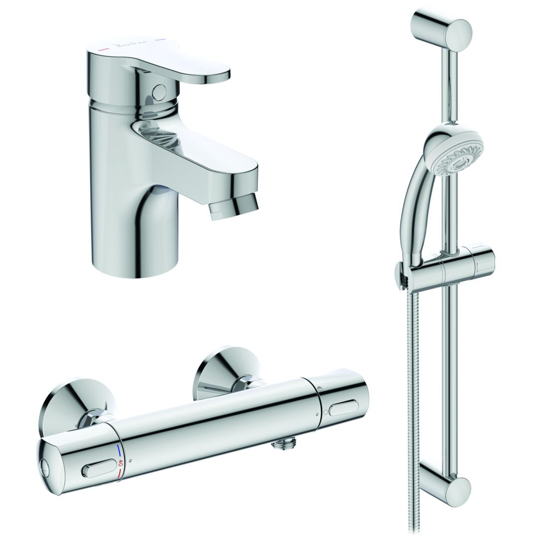 Grohe Vitalio Start System 250 Cube Colonne de douche avec mitigeur +  Douchette 2 jets (26696000) - Livea Sanitaire