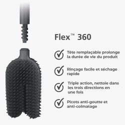 Flex™ 360 Luxe brosse de toilette 360° anti-goutte en acier inoxydable, chrome (70583)