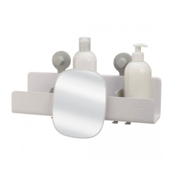 EasyStore™  large étagère de douche avec miroir amovible et incassable, fixation sans perçage, blanc (70548)