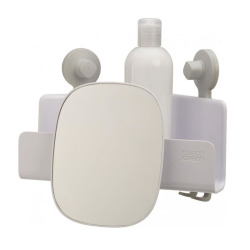 EasyStore™ Étagère de douche d'angle avec miroir amovible et incassable, blanc (70549)