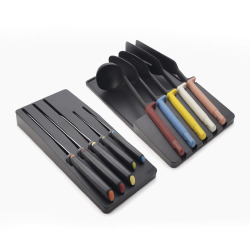 Elevate™ Set de 5 couteaux + 5 ustensiles de cuisine avec rangement, noir (10566)