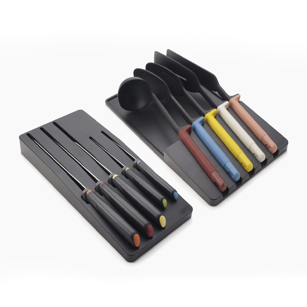 Set de 5 ustensiles de cuisine manche en bois et polypropylène noir