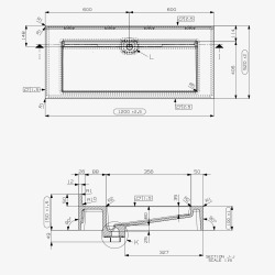 Plan vasque suspendu 120 x 52 cm - blanc mat - PMR - Ultra