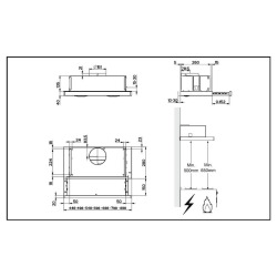 Beko Hotte aspirante semi-encastrée 2 filtres, 2 vitesses, éclairage LED, noire (CTB6250B)