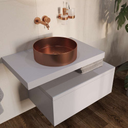 Naturel plan vasque 80x8x50 cm, blanc mat (DO8050BM)