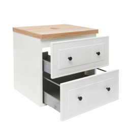  Meuble de salle de bain sous lavabo Naturel Forli 80x45x46 cm blanc (FORLI80BID)