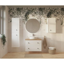 Naturel Meuble de salle de bain sous lavabo Naturel Forli 80x45x46 cm blanc (FORLI80BID)