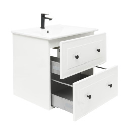  Meuble de salle de bain avec lavabo Naturel Forli 80x45x46 cm blanc (FORLI80BIU)