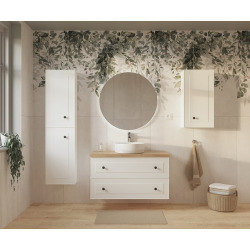Naturel Meuble de salle de bain sous lavabo Naturel Forli 100x45x46 cm blanc (FORLI100BID)