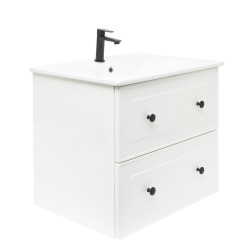 Naturel Meuble de salle de bain avec lavabo Naturel Forli 100x45x46 cm blanc (FORLI100BIU)