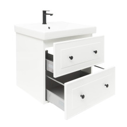 Meuble de salle de bain avec vasque Naturel Forli 60x45x46 cm blanc brillant (FORLI60BIUVER)